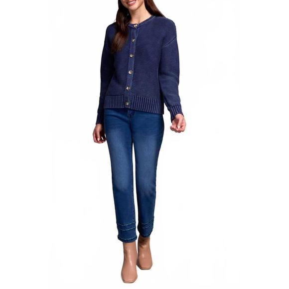 NEW TRIBAL button-front cardigan in nightfall - dark blue